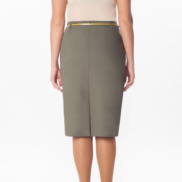 Khaki Straight Skirt - Picture 3 of 3